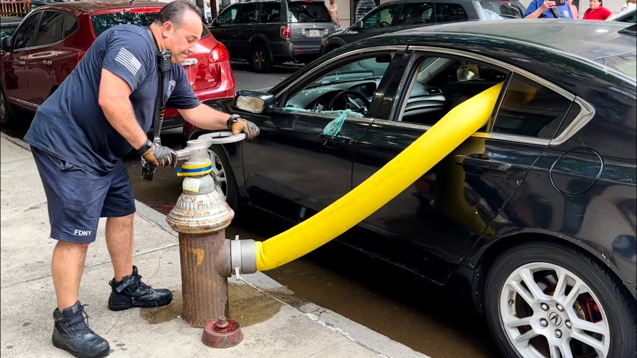 🌟BLOCKED FIRE HYDRANT HOSE THRU WINDOW 🌟 FDNY Manhattan 10-75 Box 1689 Fire was on the Top Floor