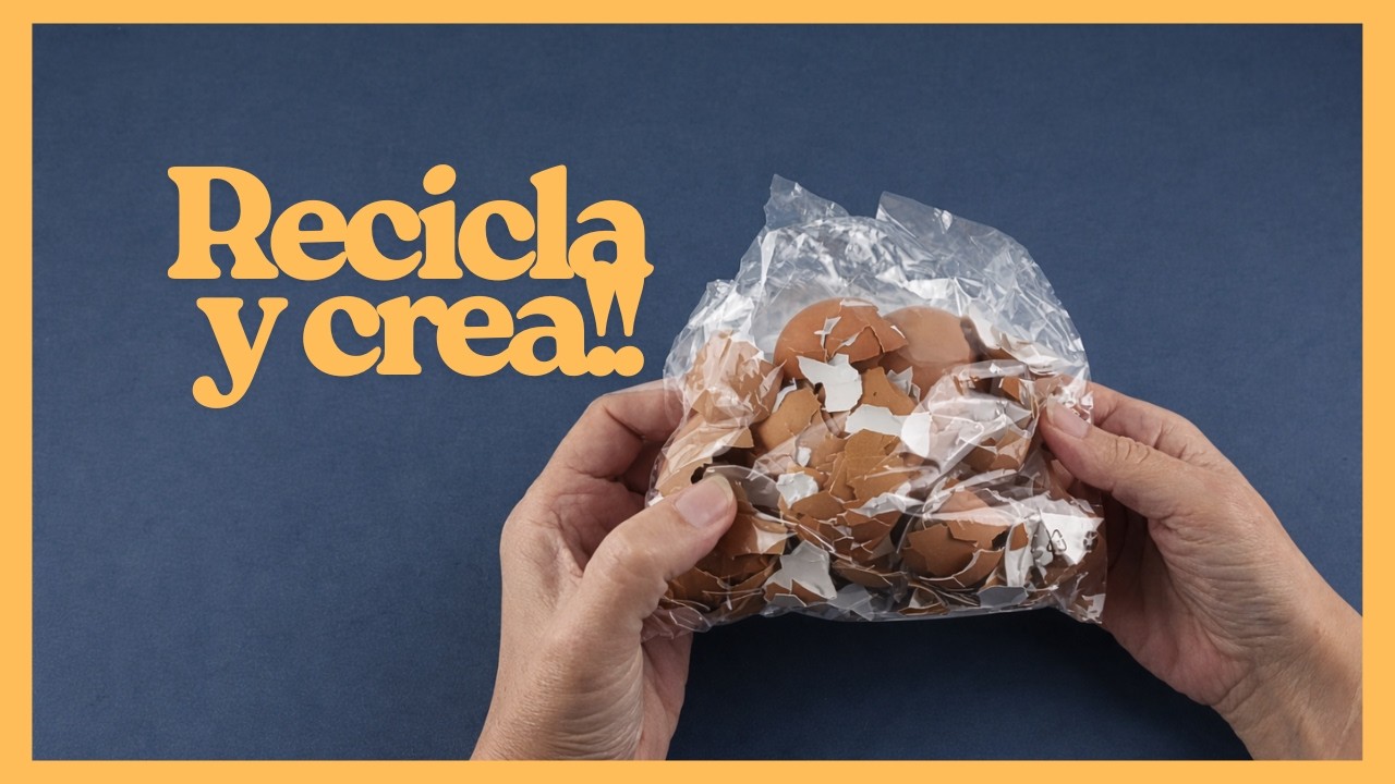 CÁSCARAS, una TAPA y GOMA EVA para hacer 3 vistosas TÉCNICAS DECORATIVAS - Manualidades - DIY