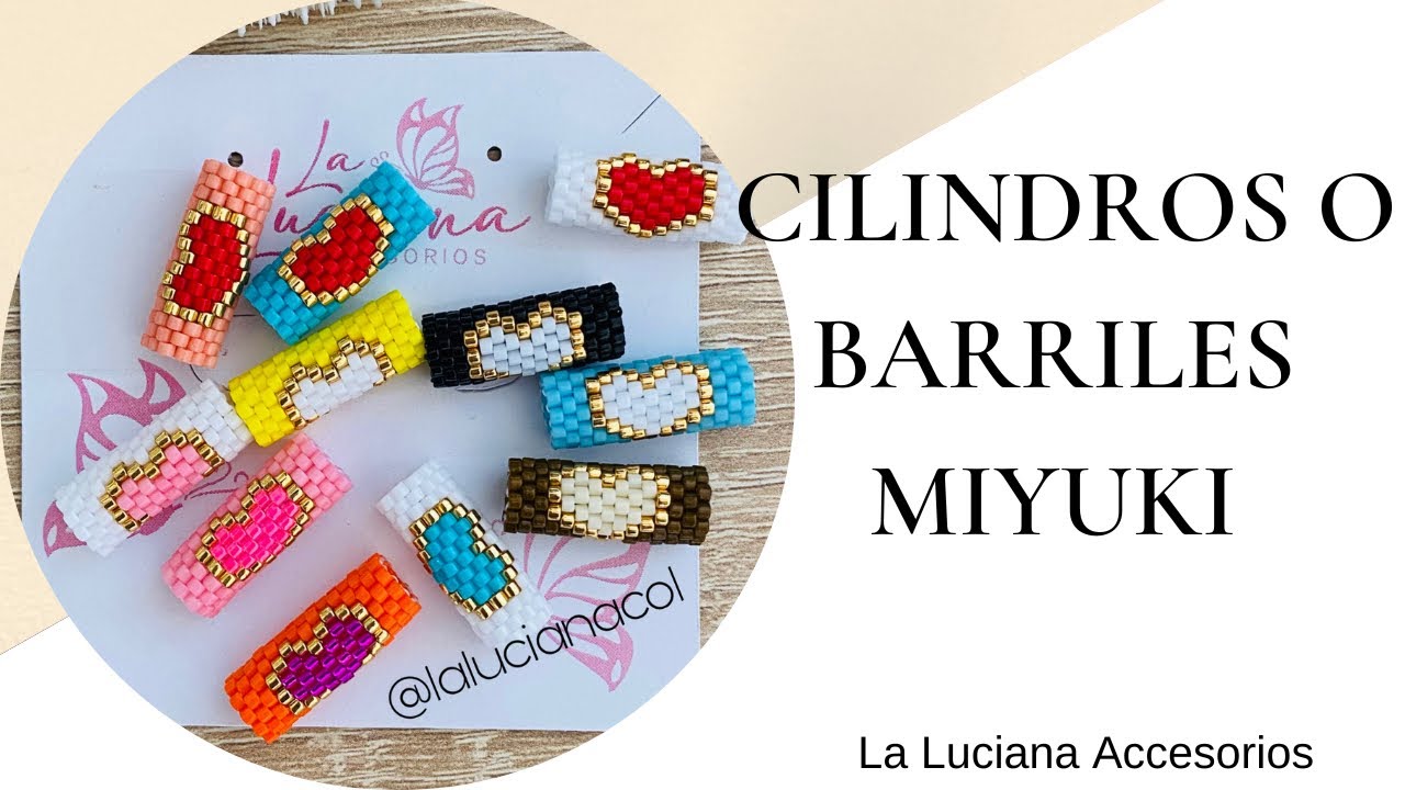 DIY Barril o cilindro corazón con miyuki/manilla miyuki fácil