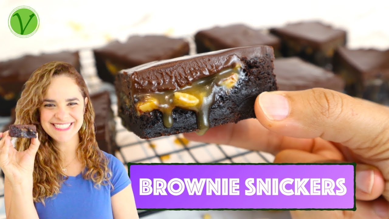 BROWNIE SNICKERS DE VITRINE VEGANO (SEM LEITE DE VACA/SEM OVO) #829