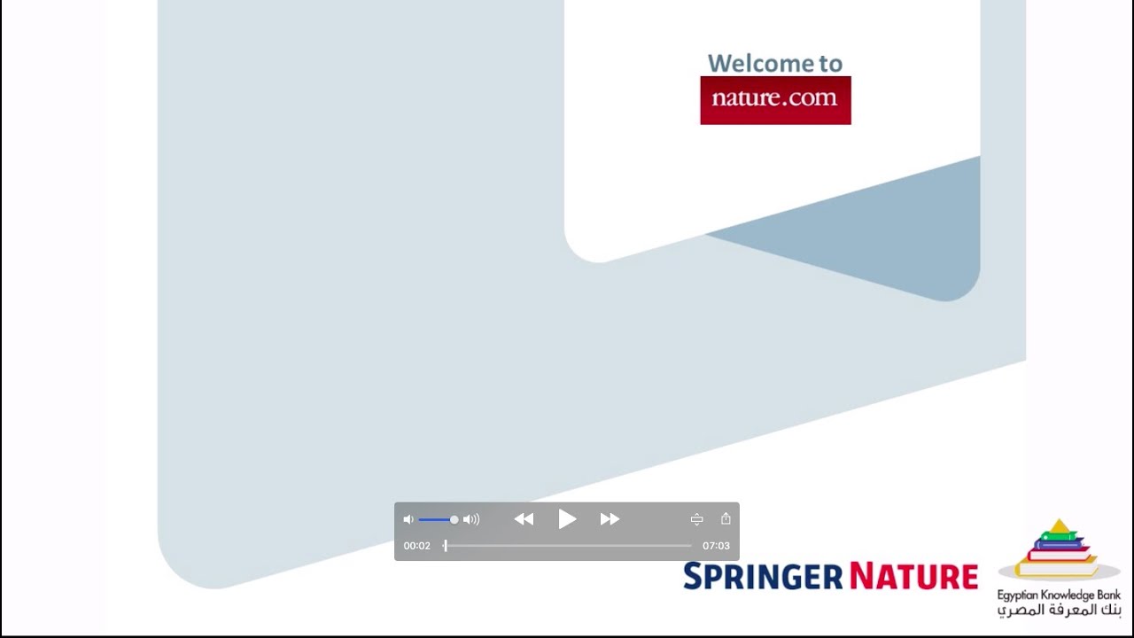 Springer Nature Tutorial -  Egyptian Knowledge Bank