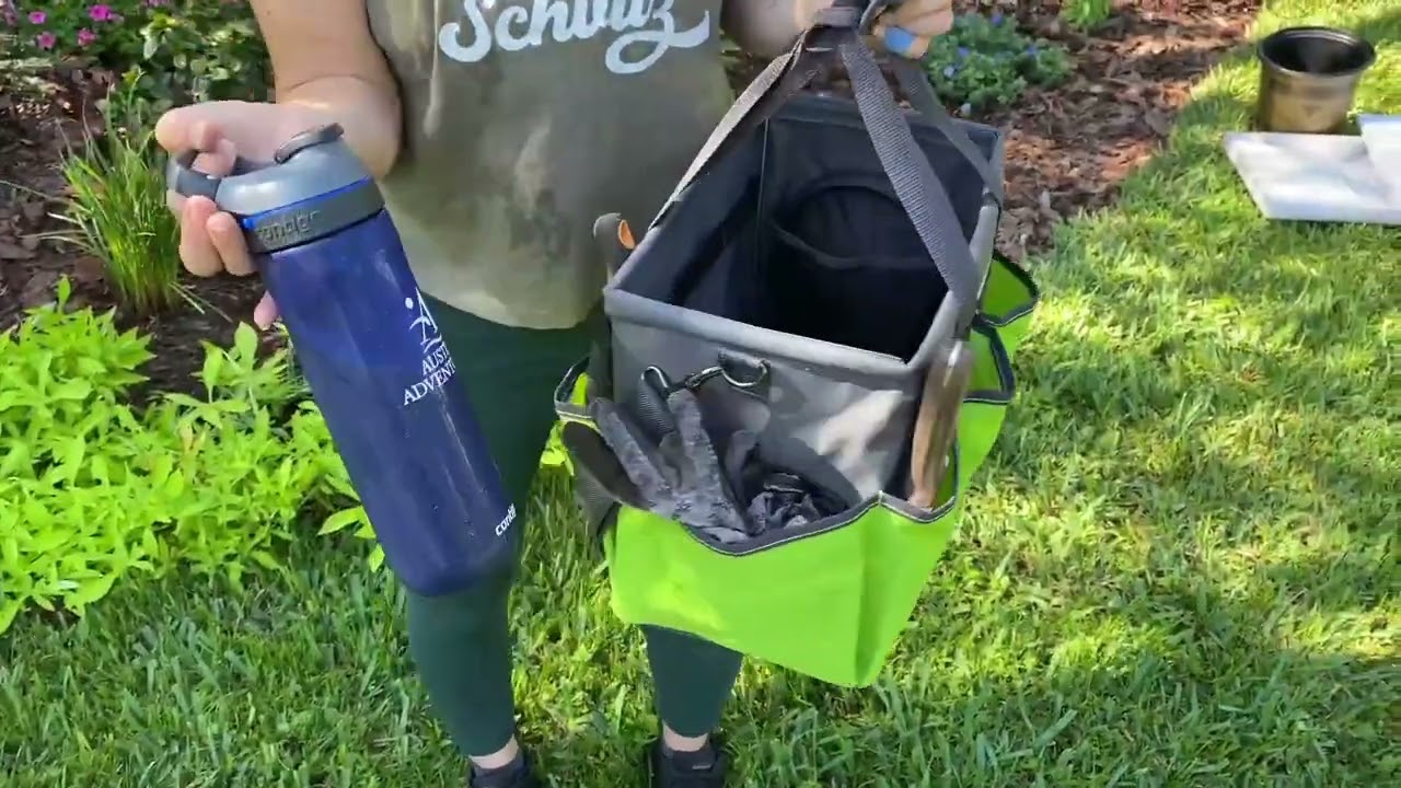 WORKPRO Garden Tool Bag Organizer, Heavy Duty Gardening Tote Bag with 10 Pockets and Long Adjustable