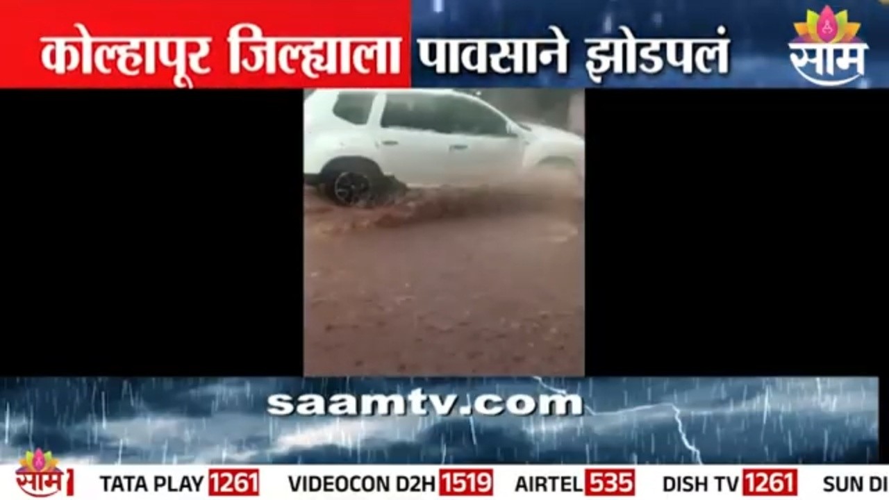 कोल्हापुरात अनेक ठिकाणी पाऊस, वाऱ्यामुळे झाडं कोसळली | Kolhapur rain