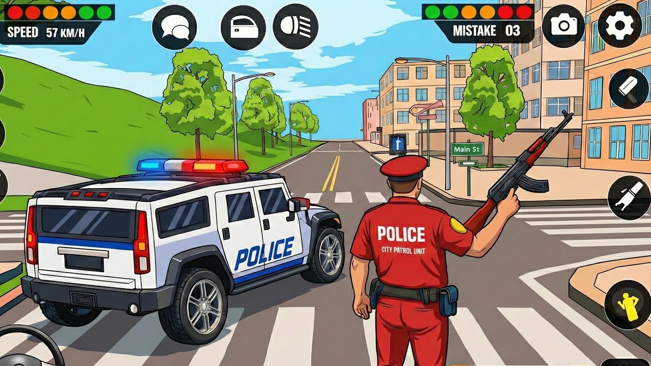 Police Car Chase Simulator 3D - Real City Cop Pursuit Android Gameplay #3 | Skeleton Play