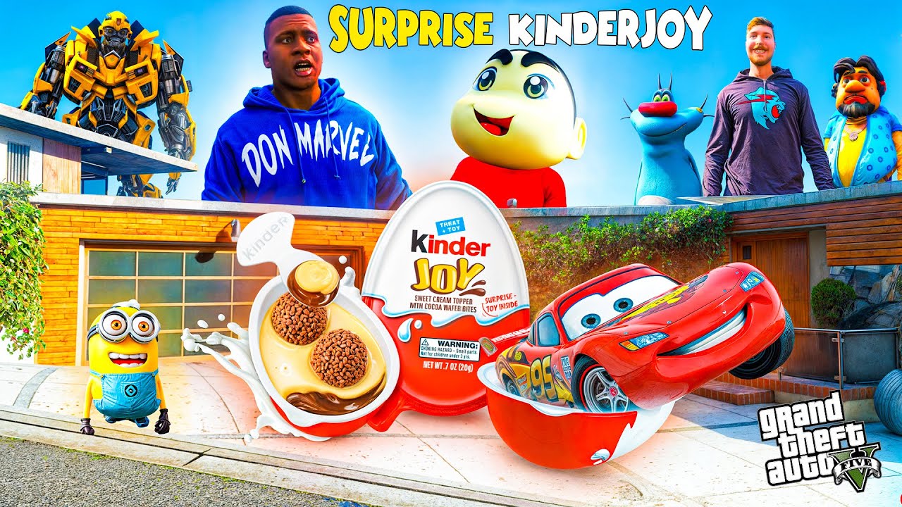 Franklin & Shinchan Win MrBeast’s RC Car Race for 3 GIANT Kinder Joys in GTA 5! 🎁🔥