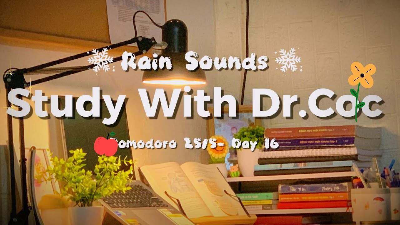 🌧️1 HR HỌC CÙNG MÌNH NGÀY MƯA - 🍀STUDY WITH ME - RAIN SOUNDS- 🍅POMODORO 25/5-DEEP FOCUS
