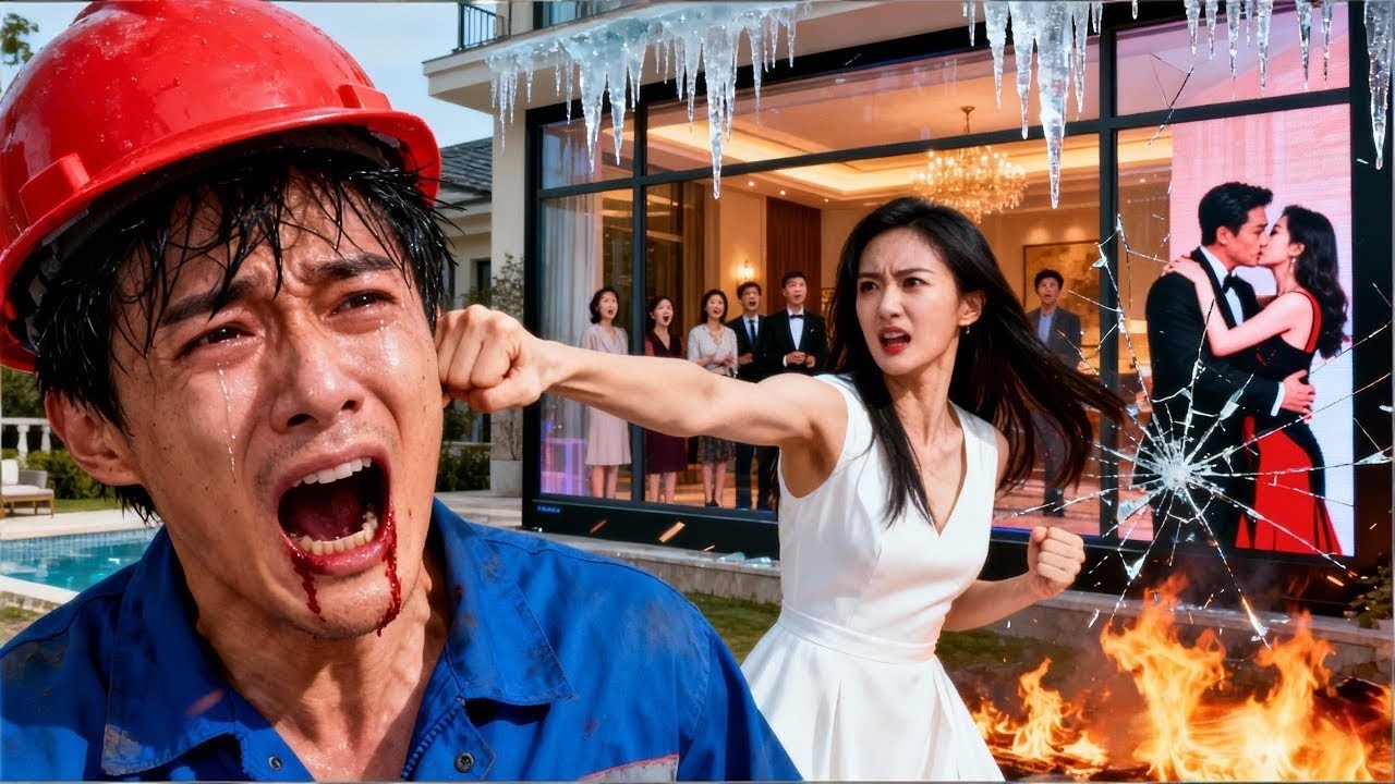 この女性は建設現場に来て、夫に電話した。その男が彼女に電話したからだ。