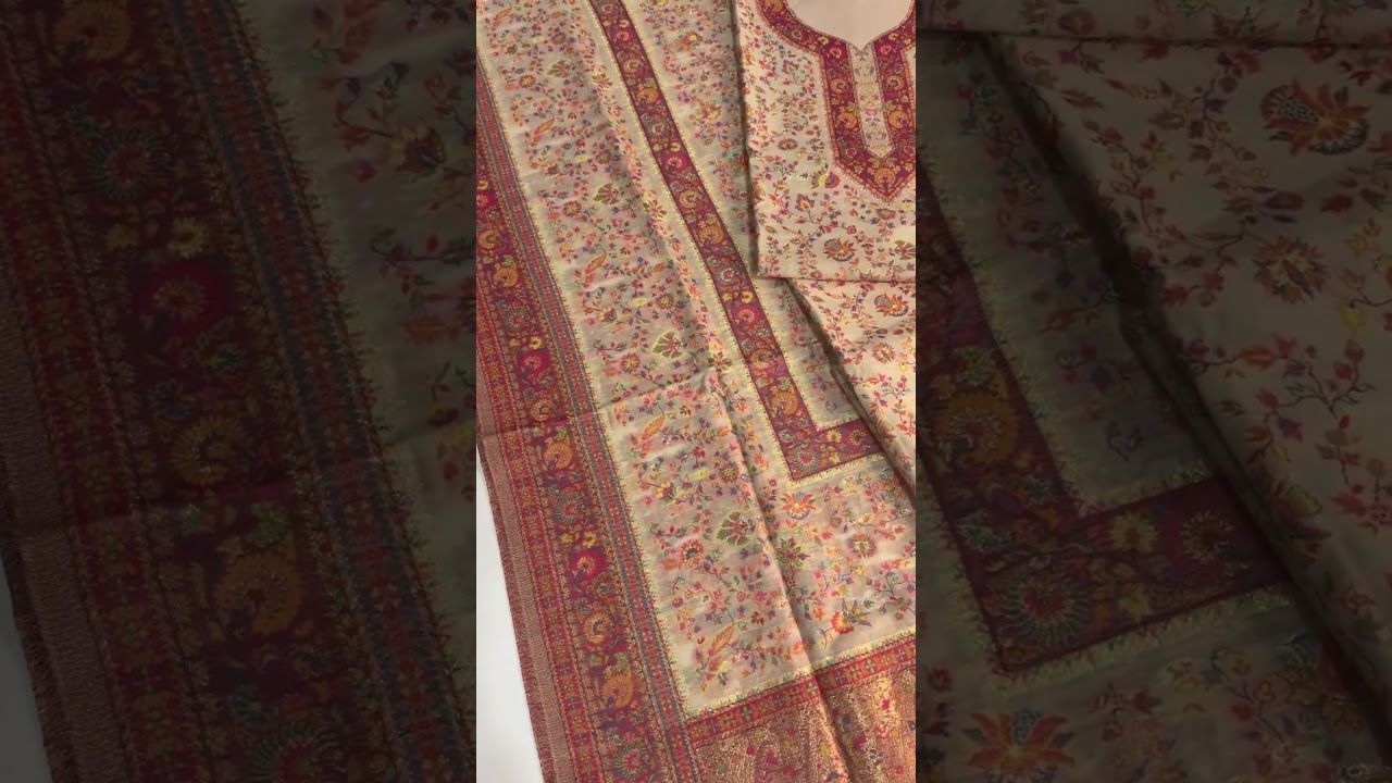 Pure kani silk suit wedding wear #designerwear #formalwear #handembroidery #ethnicwear #wedding