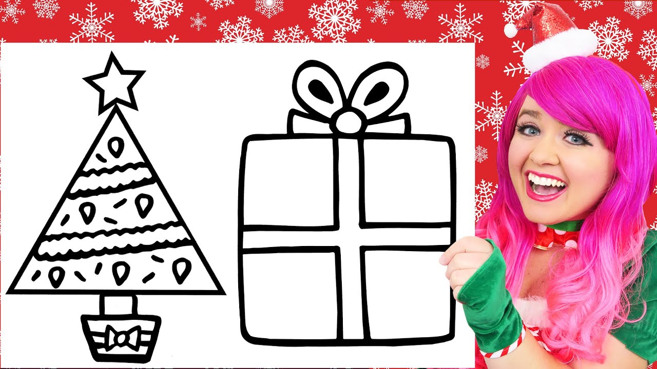 Coloring a Christmas Tree & Present