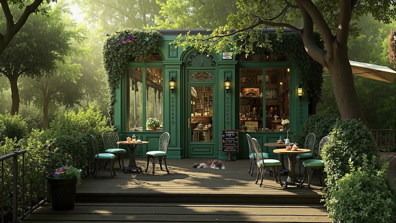 Spring Forest Coffee Time ☕🎷 Chill Smooth Jazz Ambience for Peaceful April Days & Cozy Woodland Caf&eacute;