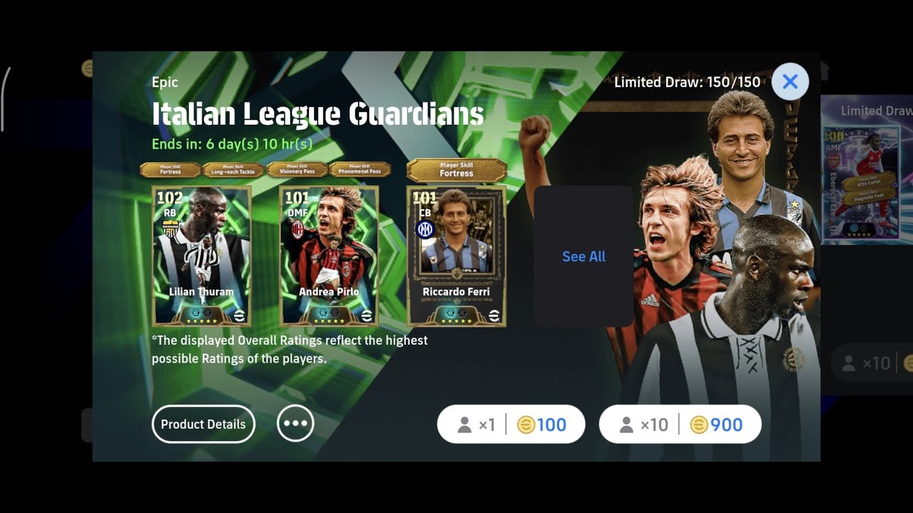 ITALIAN LEAGUE GUARDIAN FERRI,THURAM ANAD PIRLO PACK OPENING EFOOTBALL 2026 MOBILE #efootball