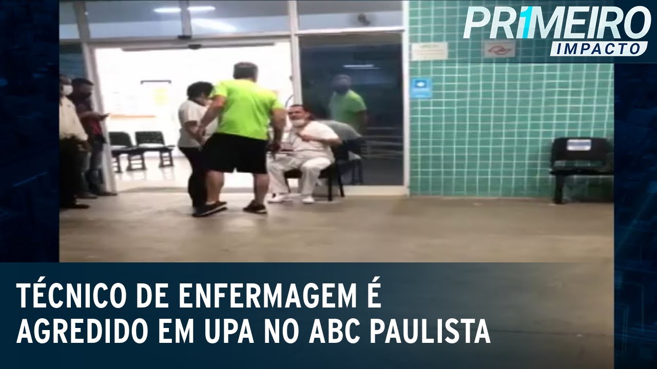 SP: técnico de enfermagem é agredido por acompanhante em UPA no ABC | Primeiro Impacto (29/01/21)