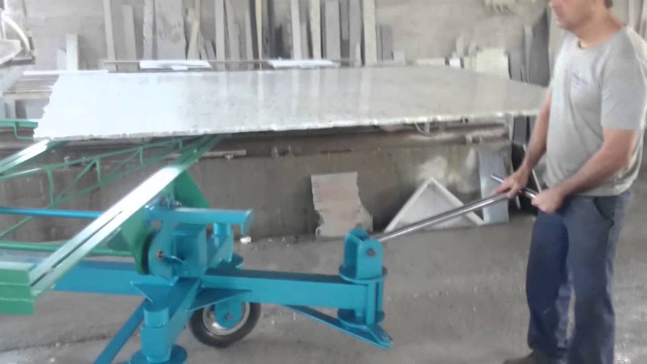 Carro de transporte de chapa de mármores e granitos