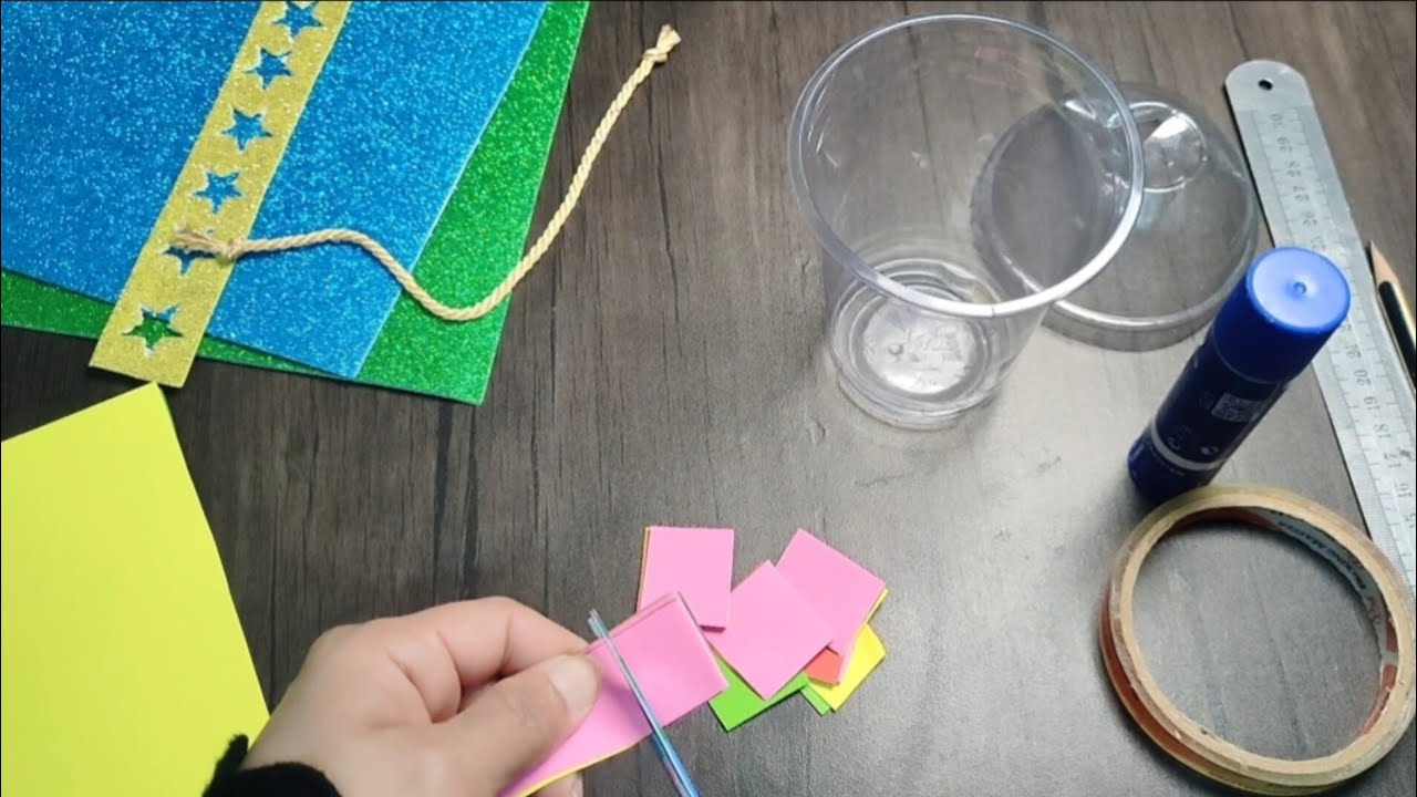 Easy Ramadan lantern making/lantern with disposable glass/ Ramadan decoration/easy Ramadan crafts.
