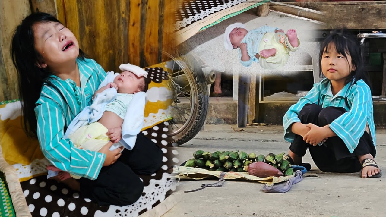The baby girl cried bitterly when she saw her 1-month-old baby stiffen