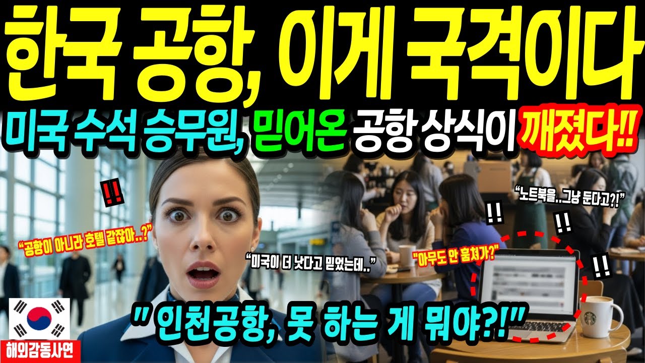 [해외감동사연] 미국 수석 승무원이 인천공항에서 말을 잃은 이유?!