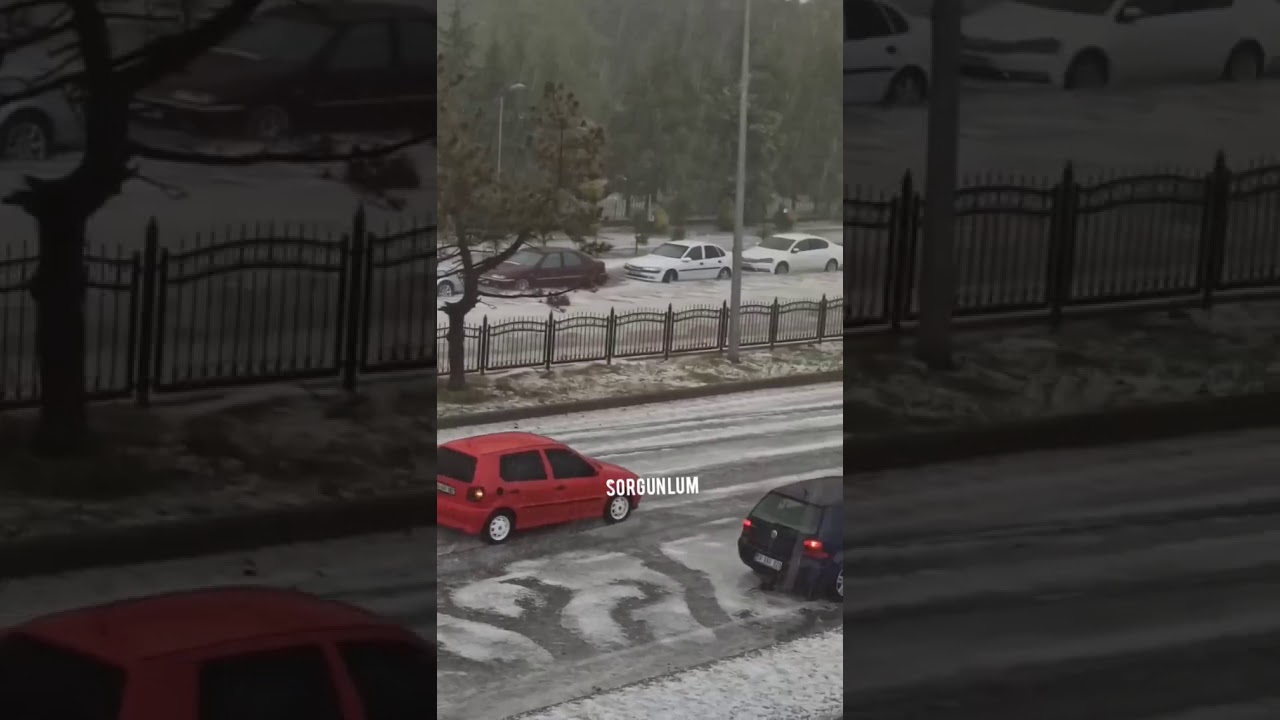 Yozgat Merkezde Yoğun Yağmur ve Dolu.