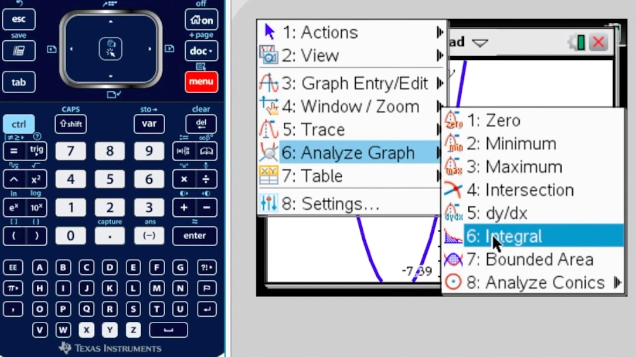 TI-Nspire CX: Finding the Area Under a Curve