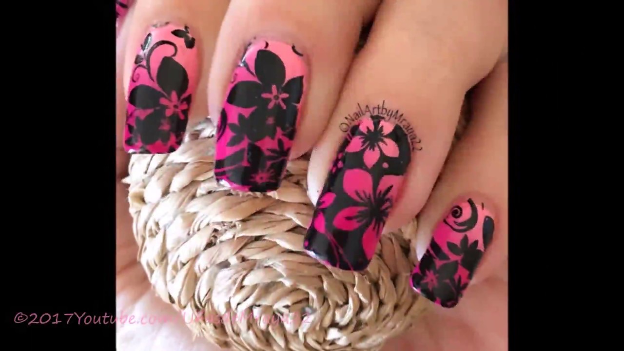 DIY Pink Gradient Stamped Nails With Moyra & TU-L Plates