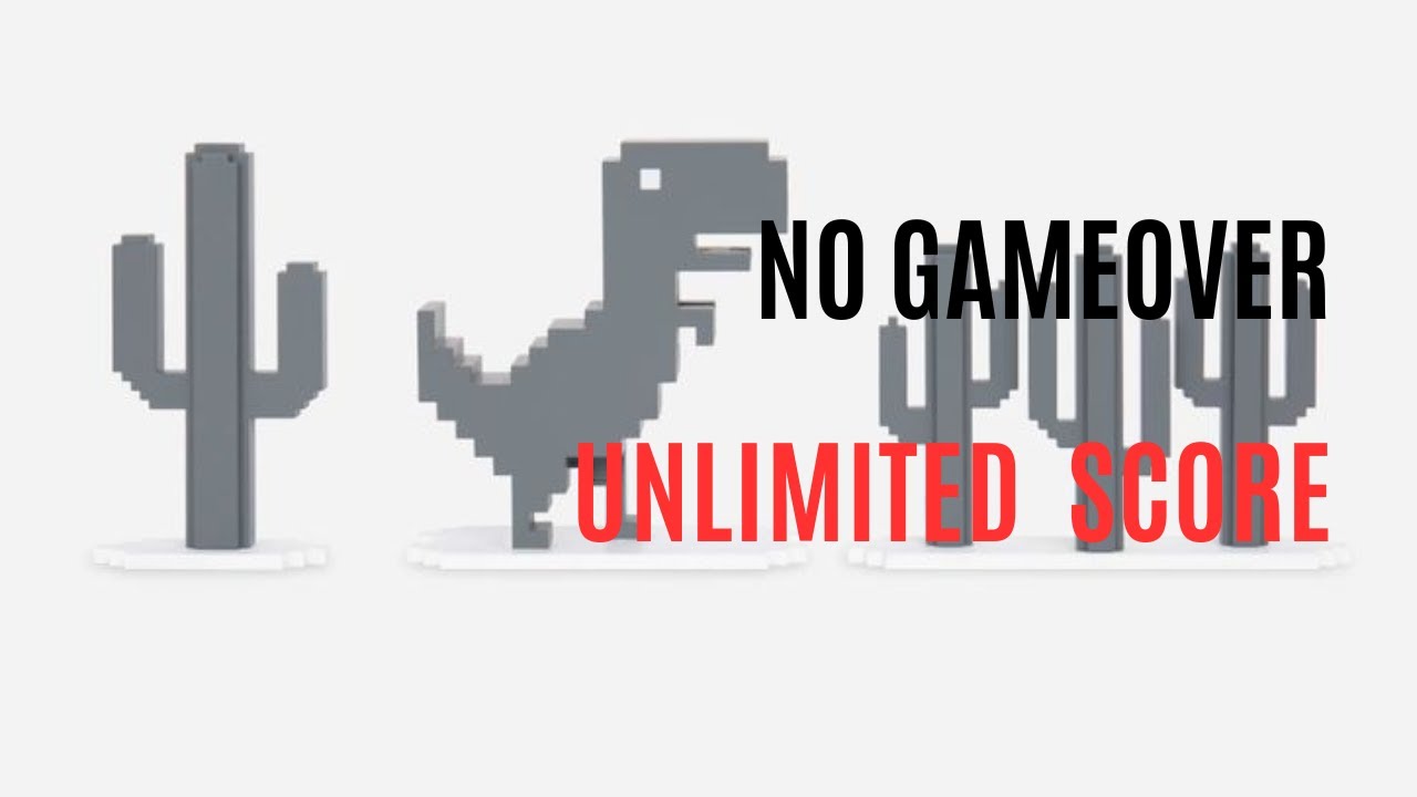 Hack Google Chrome Dinosaur Game For Unlimited Score |NO GAMEOVER.