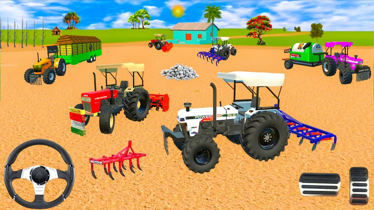 NEW , SAWARAJ , EICHER , SONALIKA , POWER , TRAKTOR FARMING HOUSE 3D GAM PLAY 😱 #viralvideo #farming