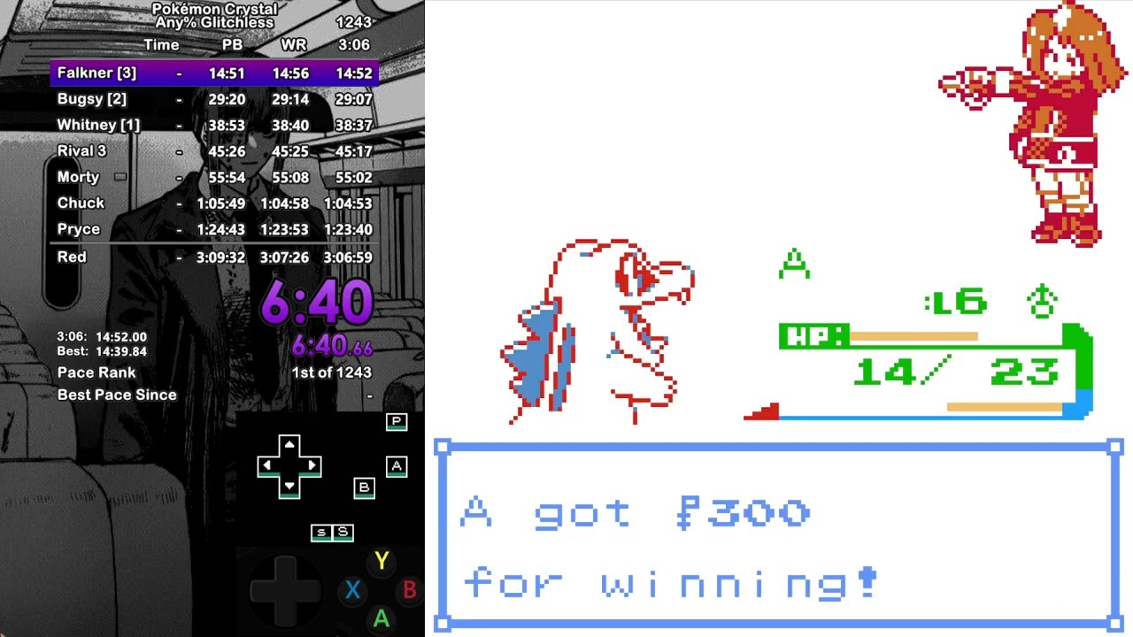 Pokemon Crystal Any% Glitchless - 3:08:23