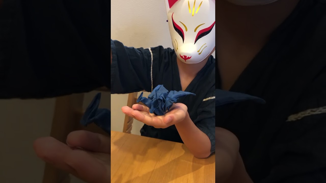 9才制作【かっこいいツル】#origami #origamipaper #折り紙 #papercraft #創作折り紙 #折り鶴