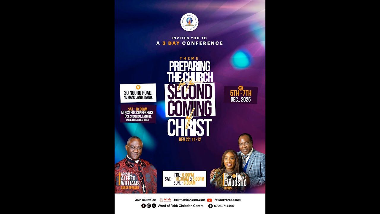 APOSTOLIC CONFERENCE DAY 3 || APOSTLE WILLIAMS ALFRED || REV KOLA & FUNKE EWUOSHO || 7 DEC 25