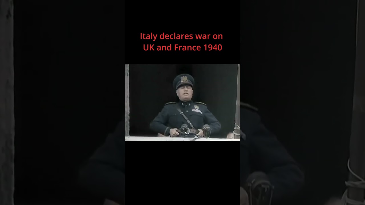 🇮🇹 L'Italie d&eacute;clare la guerre &agrave; la Grande-Bretagne et &agrave; la France &mdash; Juin 1940 #courts m&eacute;trages #h...