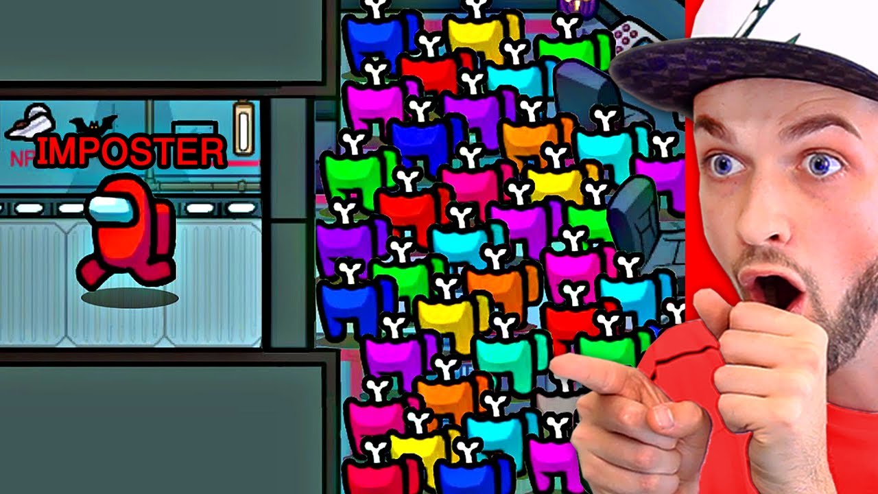 1 IMPOSTER HACKER vs 99 Crewmates in Among Us!