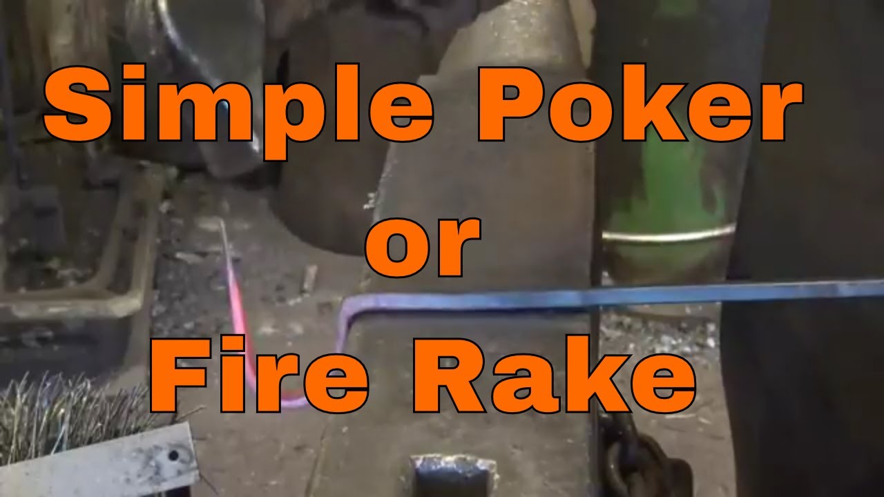 Forging a simple poker or fire rake - basic blacksmithing