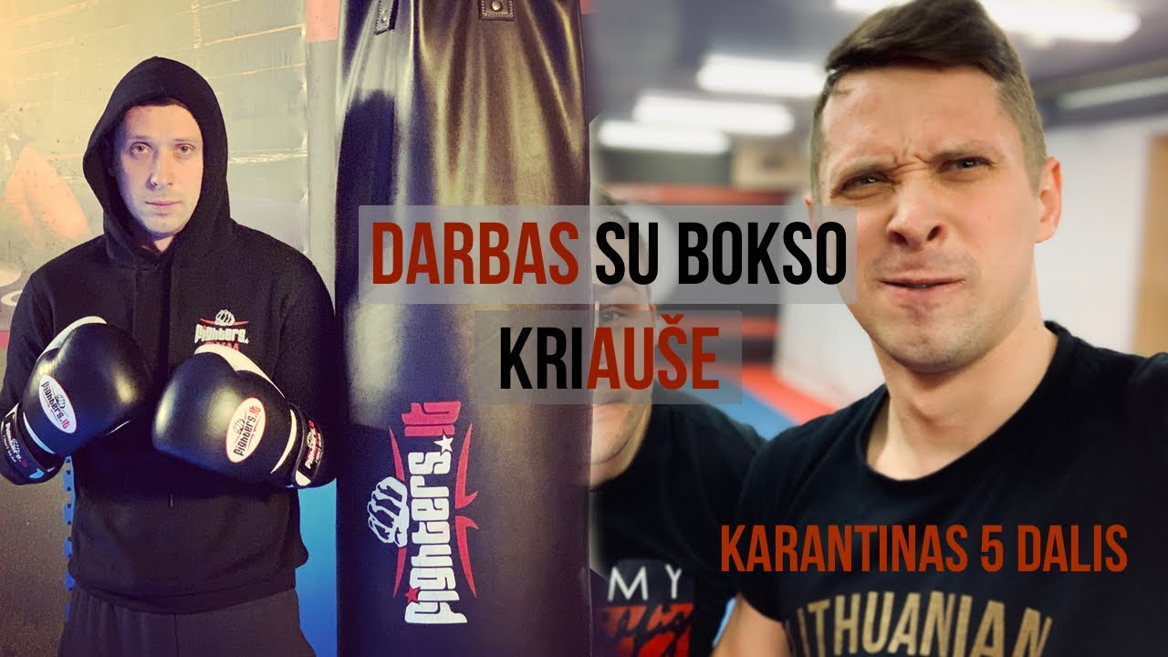 Karantinas 5 dalis. Bokso kriaušė, kaip su ja elgtis, rankų ir kojų smūgiai, pratimai ištvermei