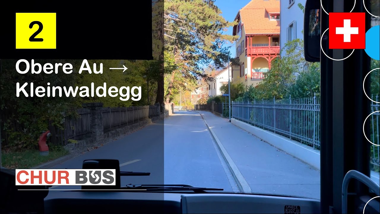 [4K] 🇨🇭 Cab Ride: CHUR BUS | 2: Obere Au → Kleinwaldegg | MAN Lion's City 12 C Hybrid