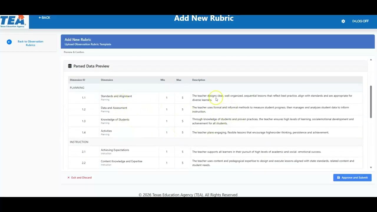 Insight to Observation Tool: Uploading and Managing Rubrics