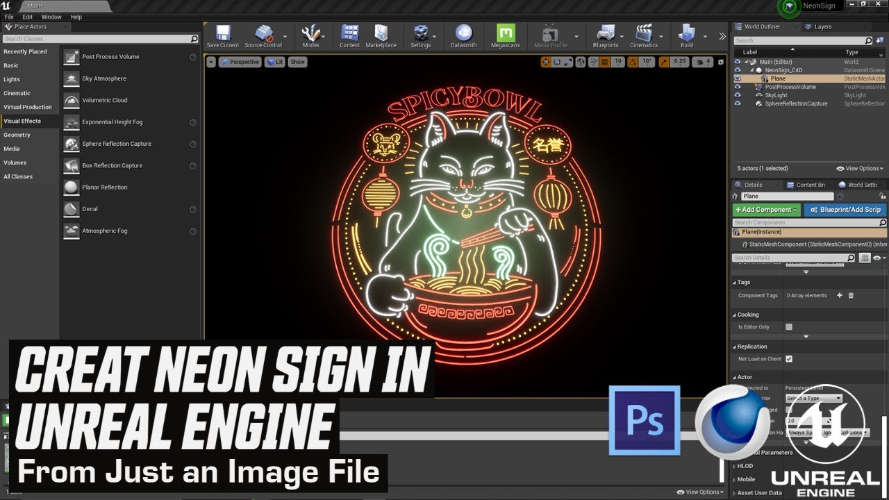 Create A Neon Sign in Unreal Engine From An Image