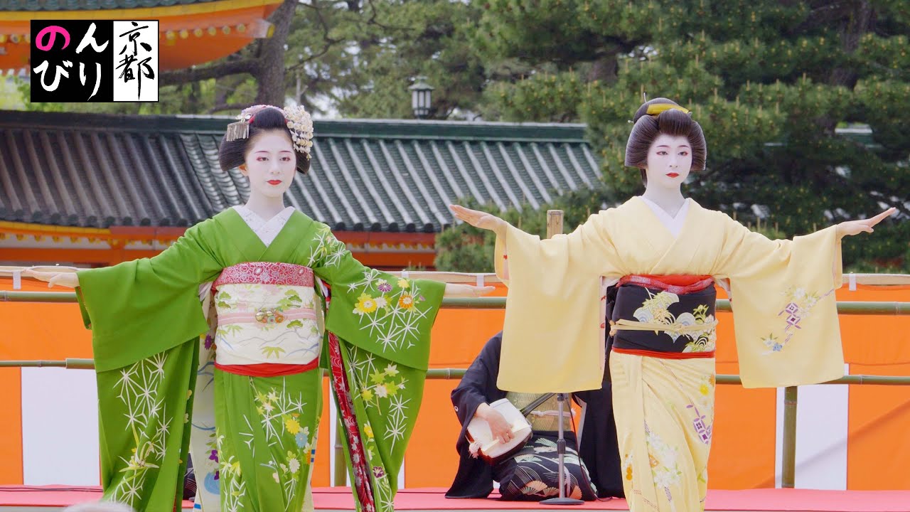 平安神宮 翌日祭神賑行事 祇園甲部歌舞会の歌舞 のんびりKYOTO of TRUTH  Heian Jingu Shrine Maiko's dance dedication