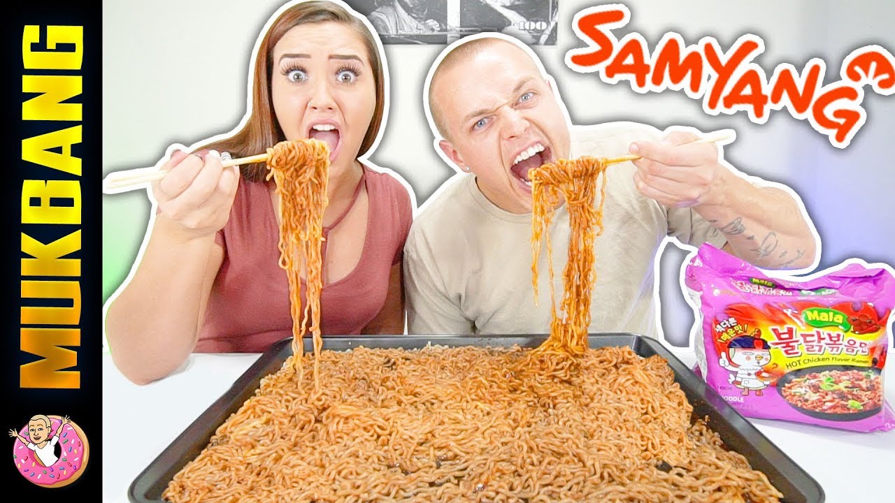NUCLEAR FIRE MALA 4X SPICY NOODLES | MUKBANG