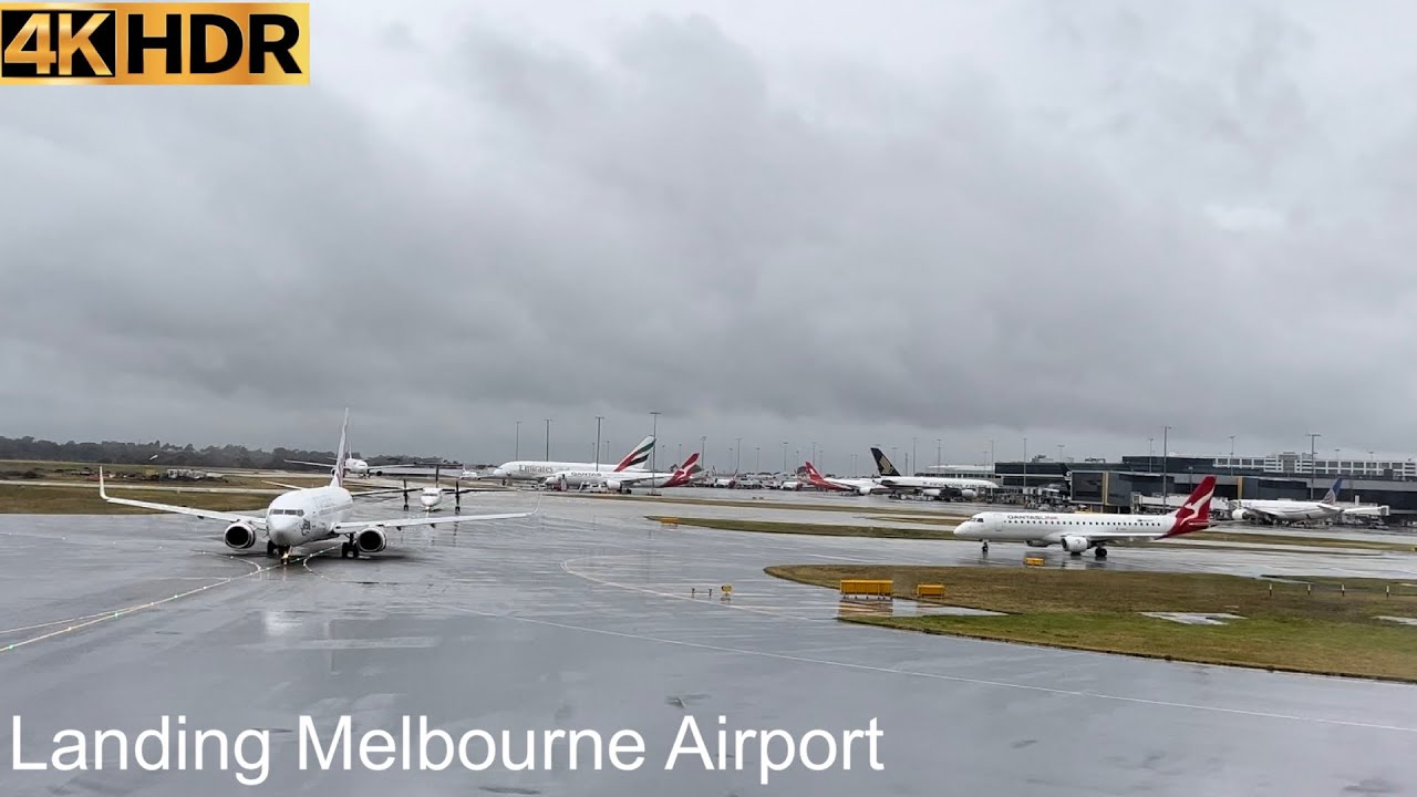 Landing Melbourne Airport In The Rain | Melbourne Australia | 4K HDR