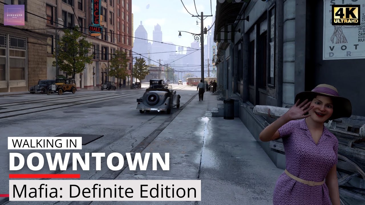 Walking in Mafia: Definitive Edition in First Person View - Downtown [ 4K Ultra Graphics ]