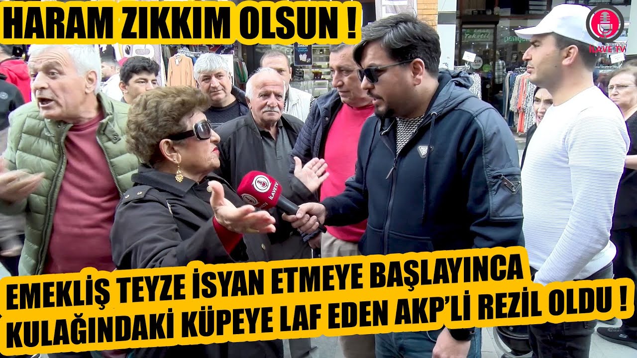 Röportajı sabote etmeye geldi ağzının payını aldı kaçtı ! Emekli teyze açtı ağzını yumdu gözünü !