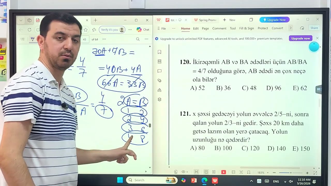Kəsr məsələsi. Nihad Cəfərli. İbtidai Riyaziyyat.  MHM