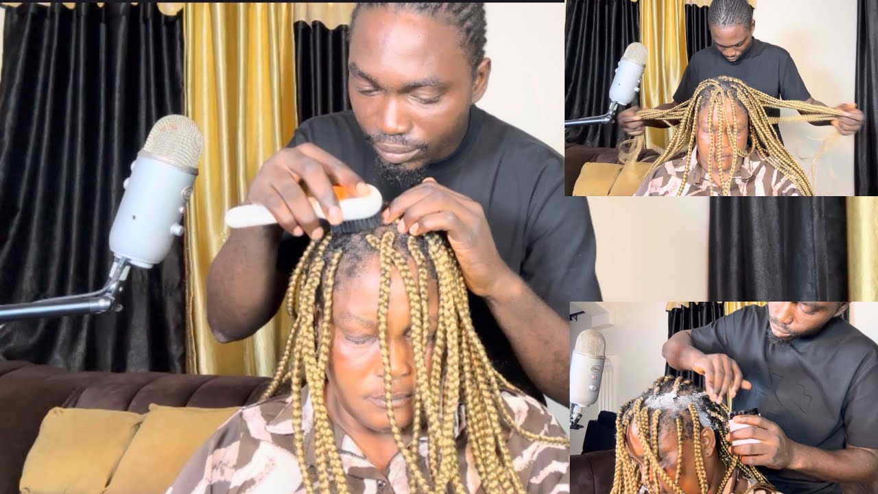 ASMR | Scalp Checking, Scratching, Nitpicking Scalp oiling, Braids scratching, Brushing | No Talking