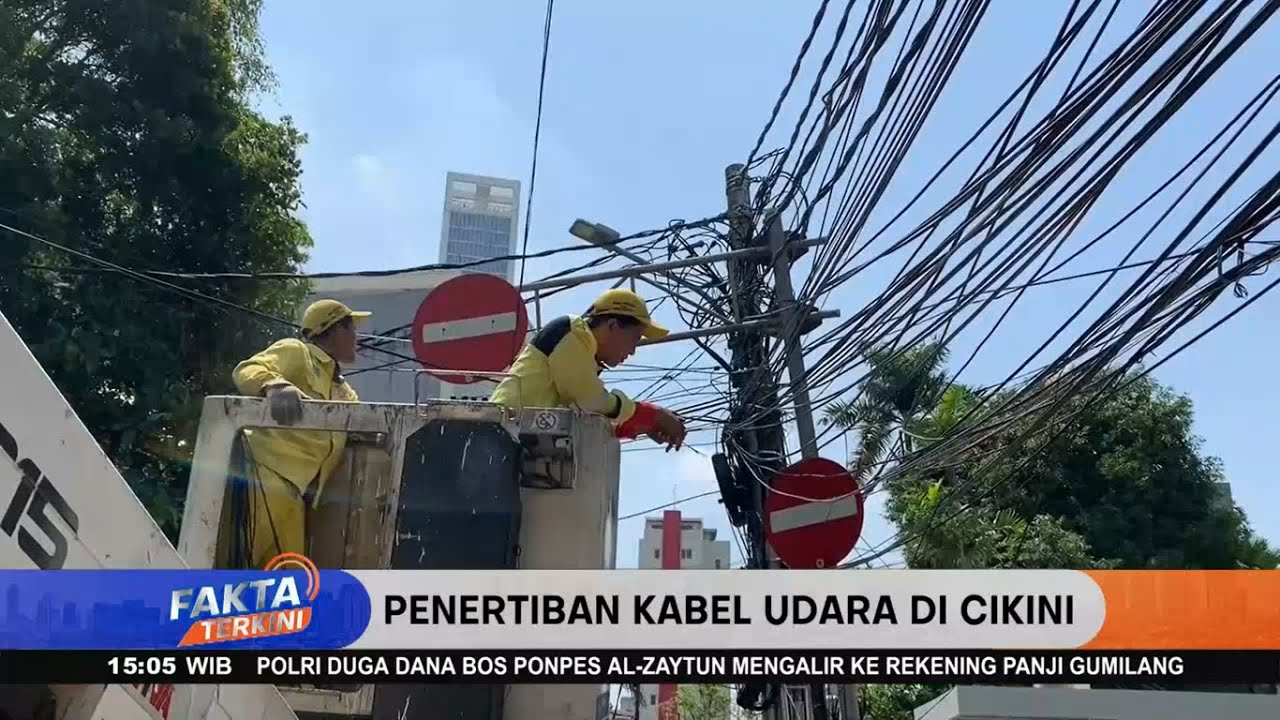Penertiban Kabel Udara Di Cikini Oleh Sudin Bina Marga - Fakta Terkini