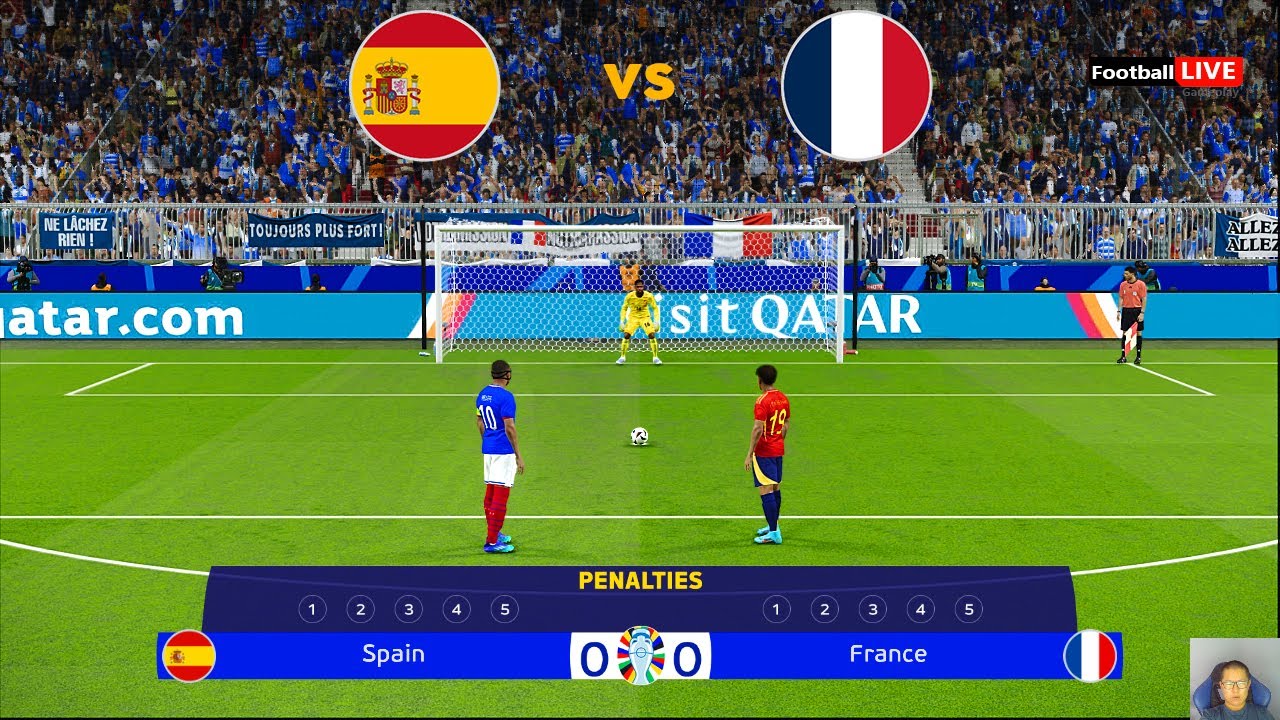 Spain Vs France - Penalty Shootout | Semi Final UEFA Euro 2024 | Mbappe vs Yamal | PES Gameplay
