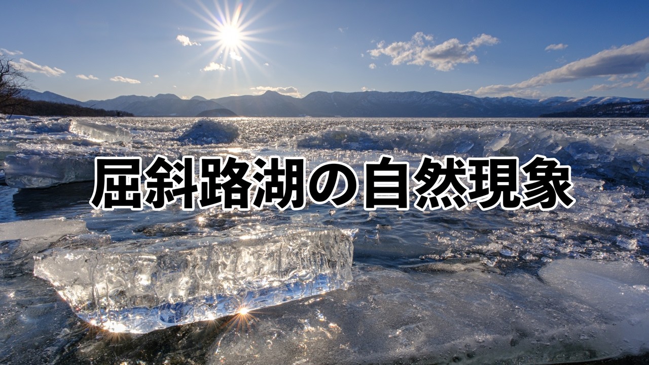 屈斜路湖の自然現象、アイスバブルのできるプロセス、雪が走る、寄せ氷Natural Phenomena of Lake Kussharo
