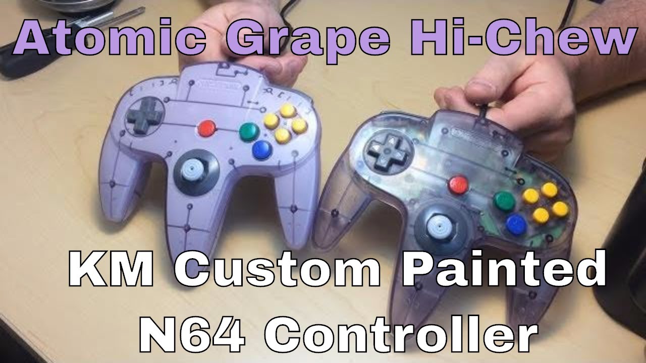 Custom Painted N64 Controller - Atomic Grape Hi-Chew colored!