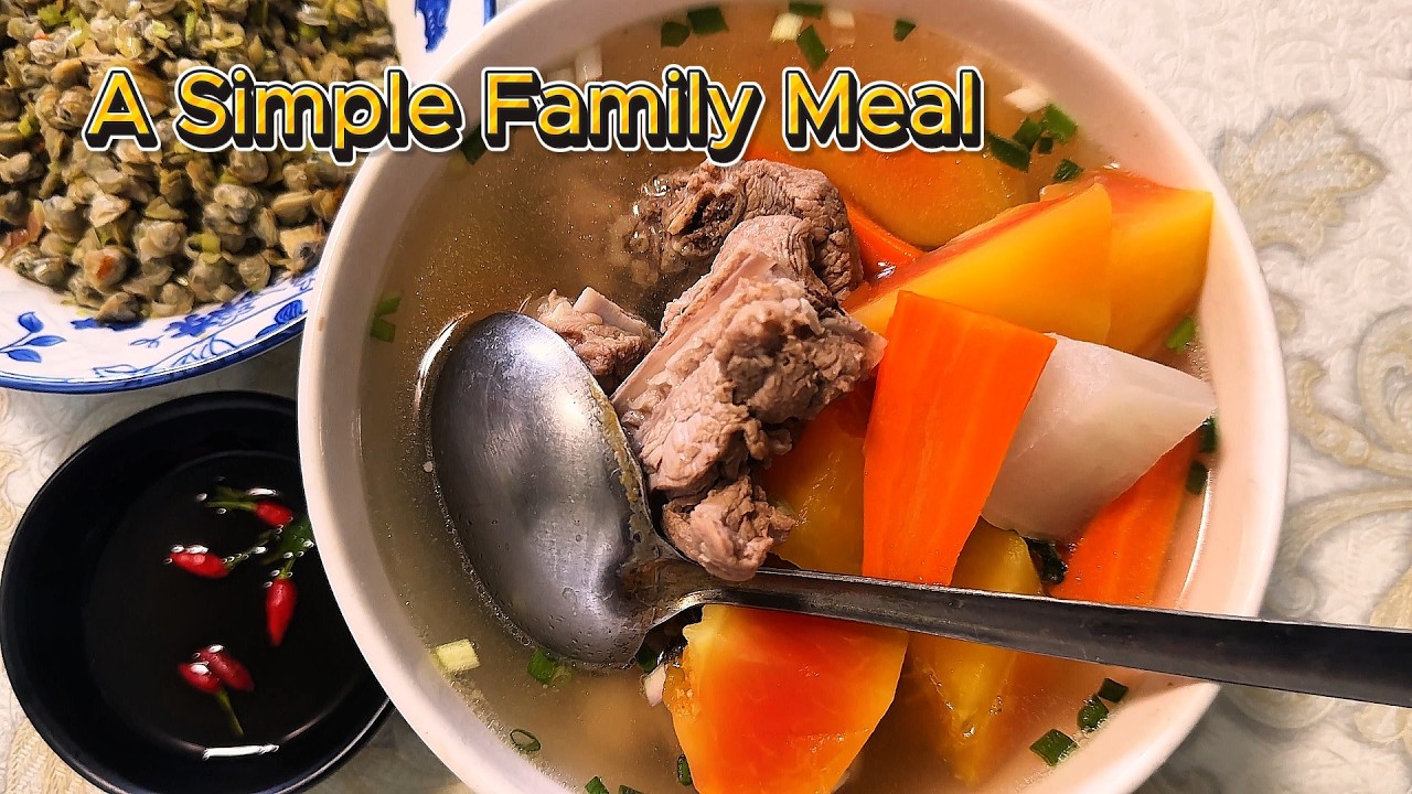 A Family Meal: Spicy Lemongrass Clams & Sweet Papaya Pork Bone Soup #SlowMeals