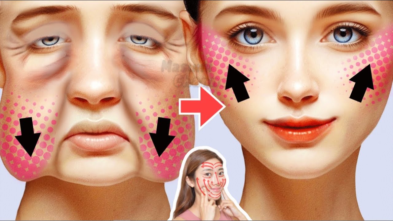 Упражнения для полной подтяжки лица для начинающих!🔥 Выглядите моложе