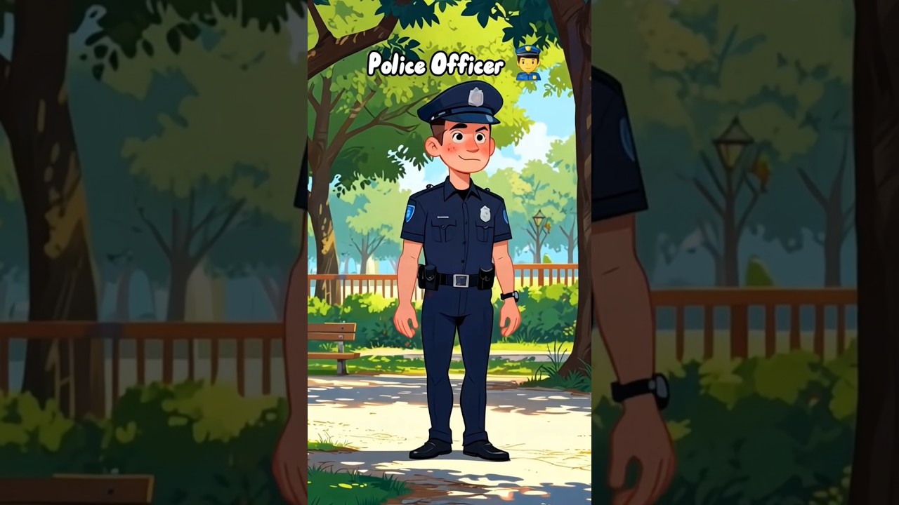 What does a police officer do ? 👮&zwj;♂️❤ #learning #englishforkids #English #kids #beginner #education