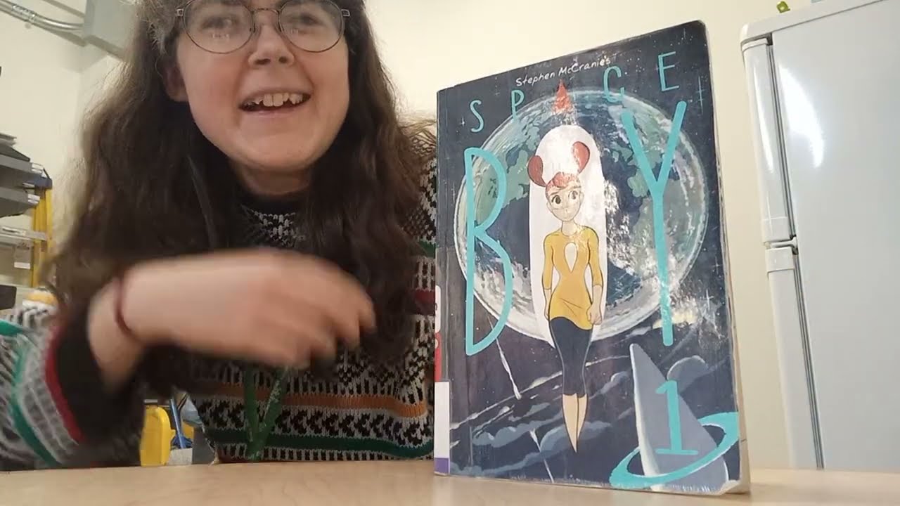 Space Boy at the Public Library 